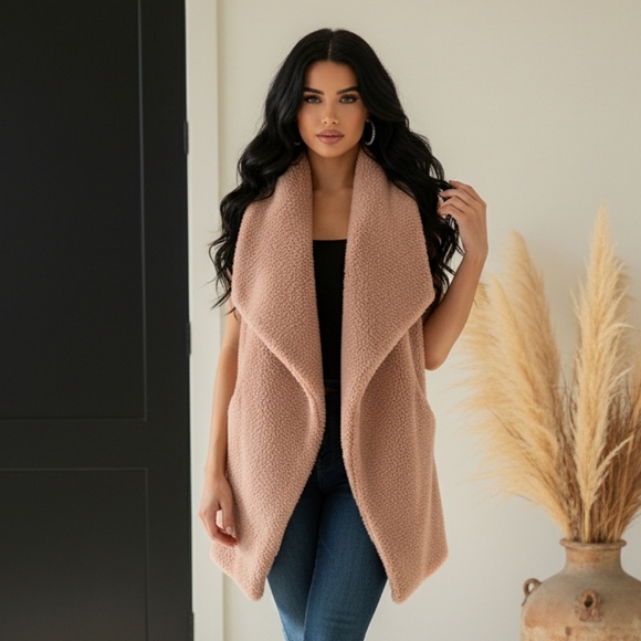 Knox Rose Jackets & Blazers - Sherpa Collared Vest NWOT